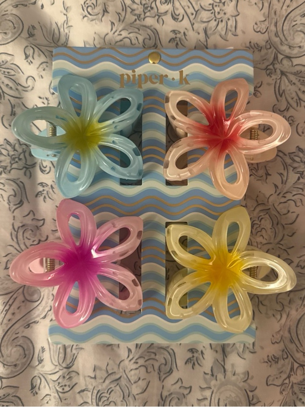 Piper K Flower Claw Clips Pack of 4